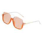 Retro Pilot Metal Sunglasses Fashion Korean Style Women Square Shades Trendy Ins Popular Brand Design UV400 Sun Glasses