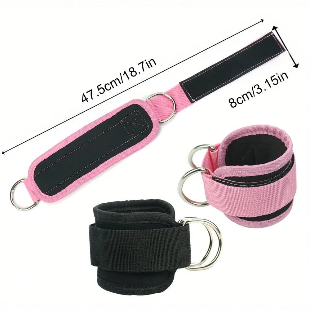 Natural Latex Yoga Resistance Bands 3Pcs Set Hip and Leg Shaping Trainer with Ankle Straps for Home Gym mbzr