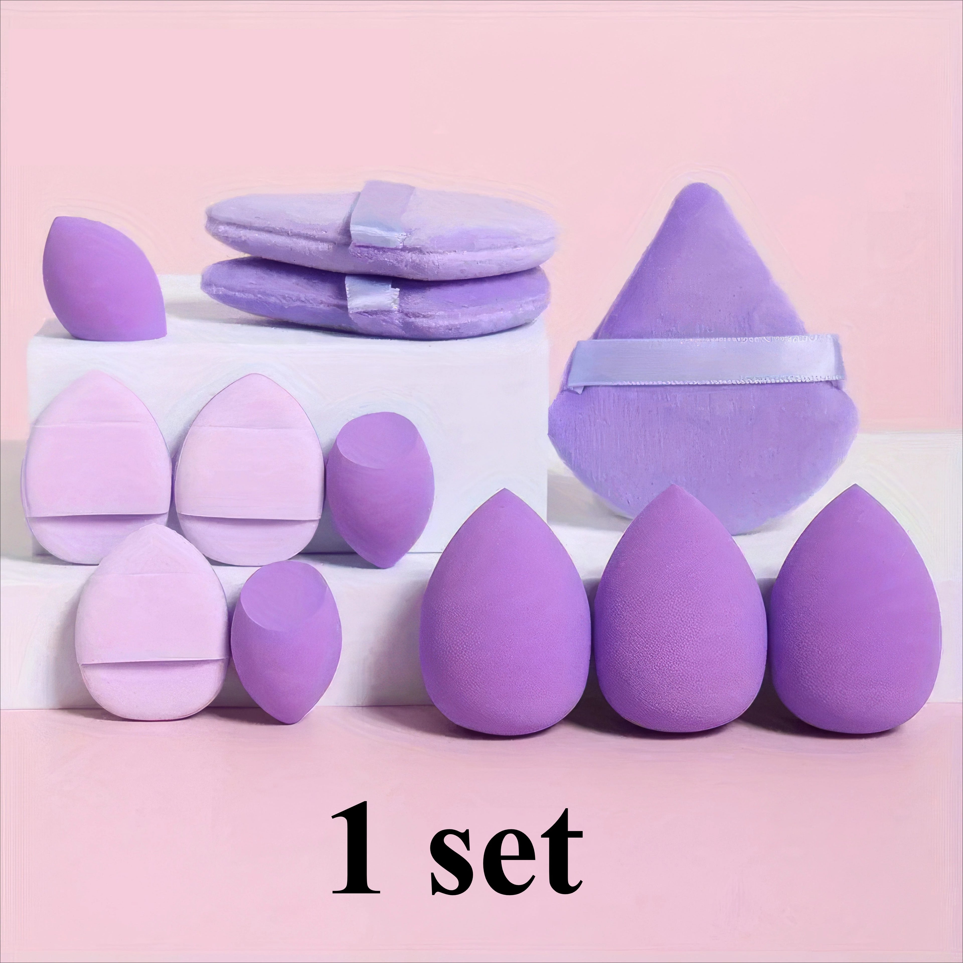 1 Set of 12 Powder/skin/dark Purple Beauty Eggs, Soft, Suitable for Liquid, Face Cream, Suitable for All Skin Types mbzr