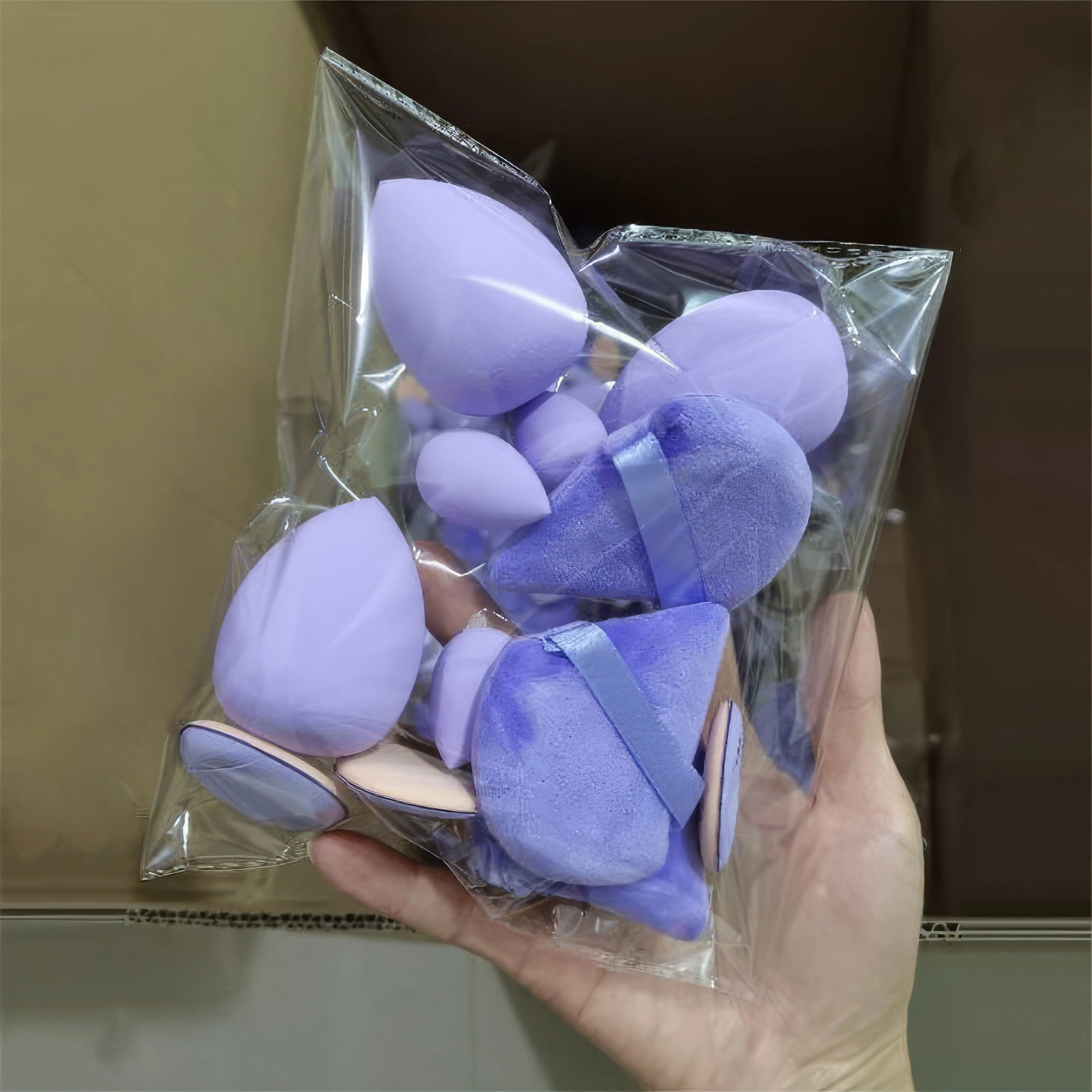 1 Set of 12 Powder/skin/dark Purple Beauty Eggs, Soft, Suitable for Liquid, Face Cream, Suitable for All Skin Types mbzr