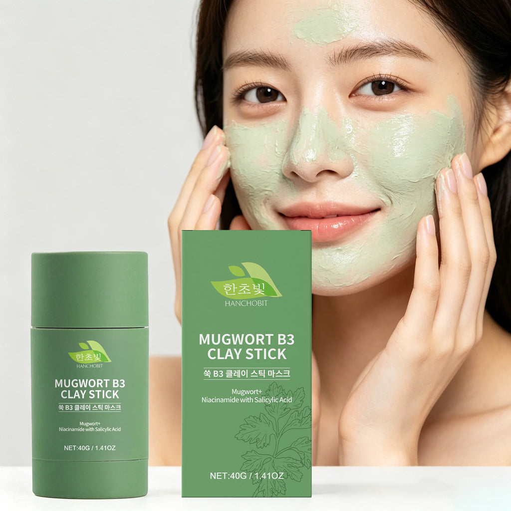 40G Mugwort Face Clay Mask Stick Gentle Cleaning Pores Moisturizing Enhance Smoothness Improve Skin Texture Nourishing Skin Soothing Repairing Face Mud Mask mbzr