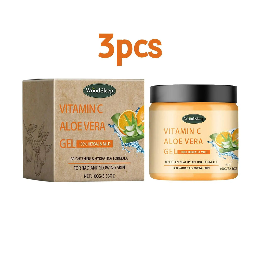 Woodsleep 100g Vitamin C Aloe Facial Care Gel Brightens Skin Tone Deep Moisturizing Purifies Pores Mild Formula Face Cream mbzr