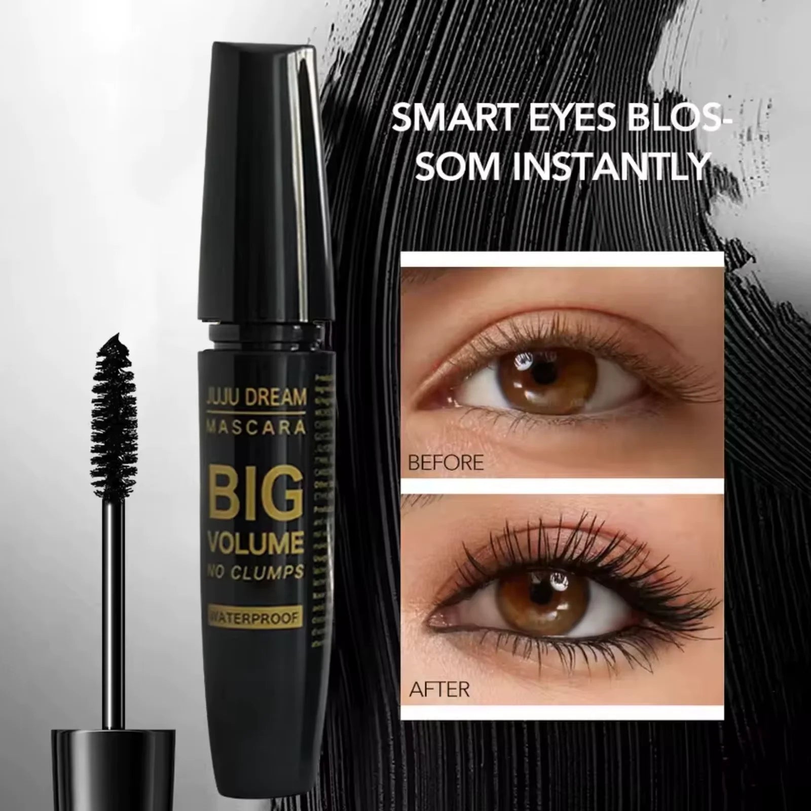 4D Black Mascara Thickening Lengthening Waterproof Fiber Mascara Long Lasting Eyelash Makeup Waterproof Liquid Fiber Mascara mbzr