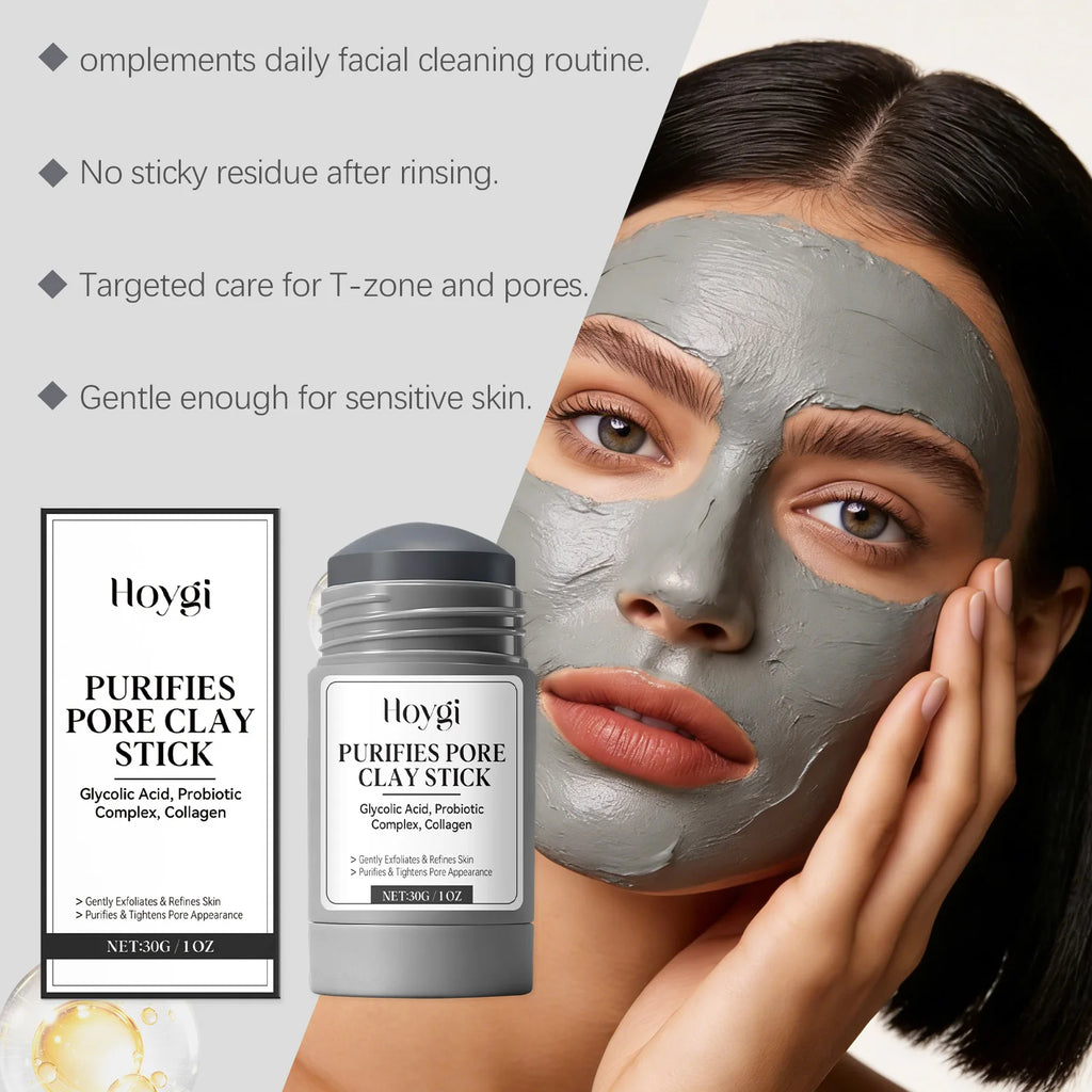 30G Face Clay Mask Gentle Purifing Pores Oil Control Enhance Smoothness Refreshing Hydrating No-tight Facial Clay Mask Stick mbzr