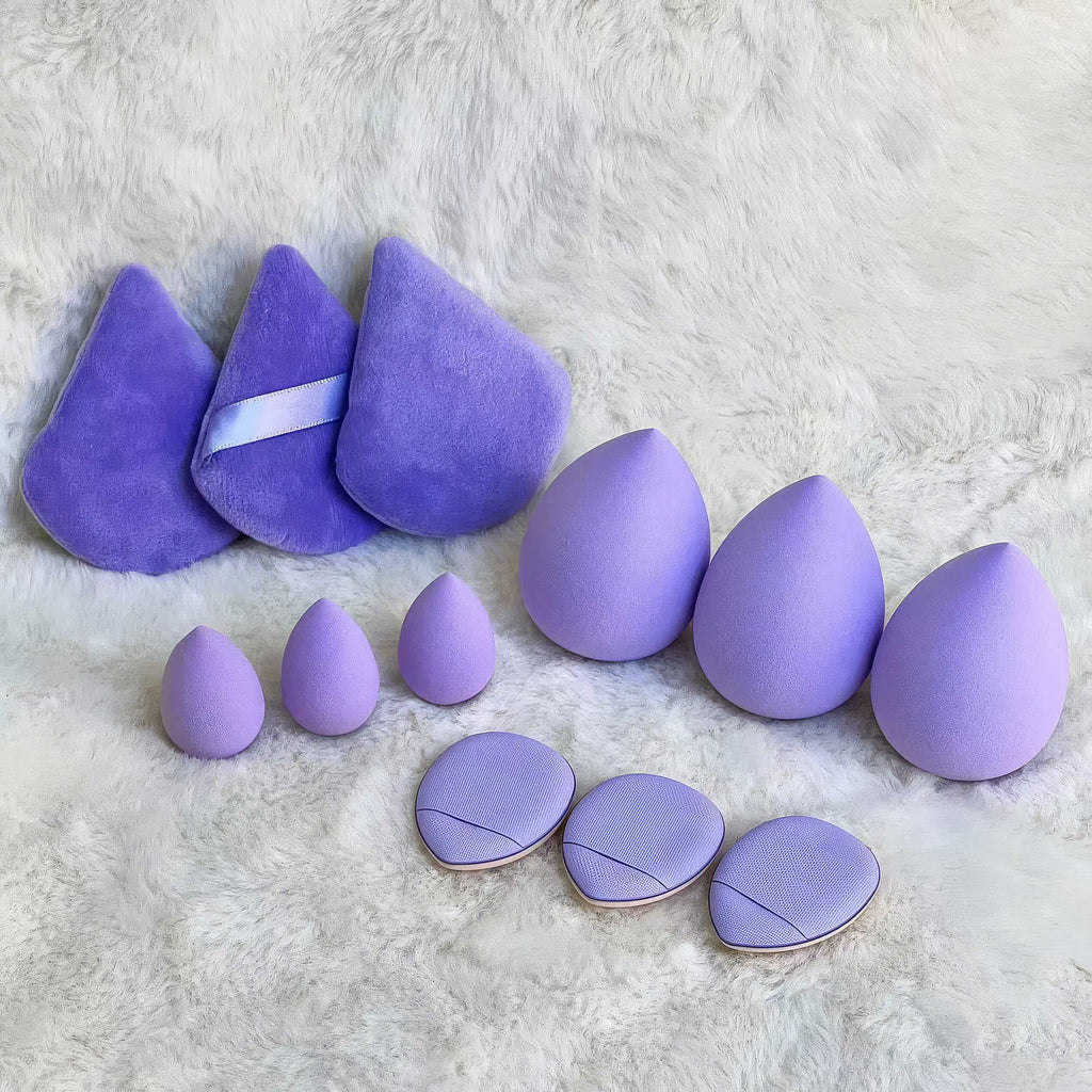 1 Set of 12 Powder/skin/dark Purple Beauty Eggs, Soft, Suitable for Liquid, Face Cream, Suitable for All Skin Types mbzr
