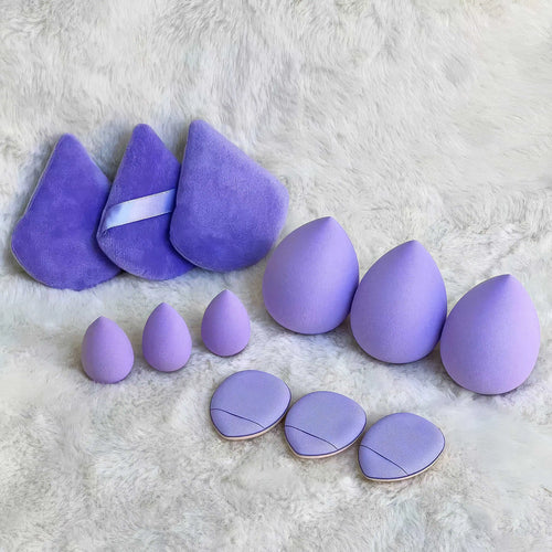 1 Set of 12 Powder/skin/dark Purple Beauty Eggs, Soft, Suitable for Liquid, Face Cream, Suitable for All Skin Types mbzr