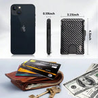 Wallet for Men, Mens Minimalist Wallet 9-13 Cards, Slim Compact Wallet with Money Clip & ID Window, RFID Blocking Smart Pop Up C mbzr