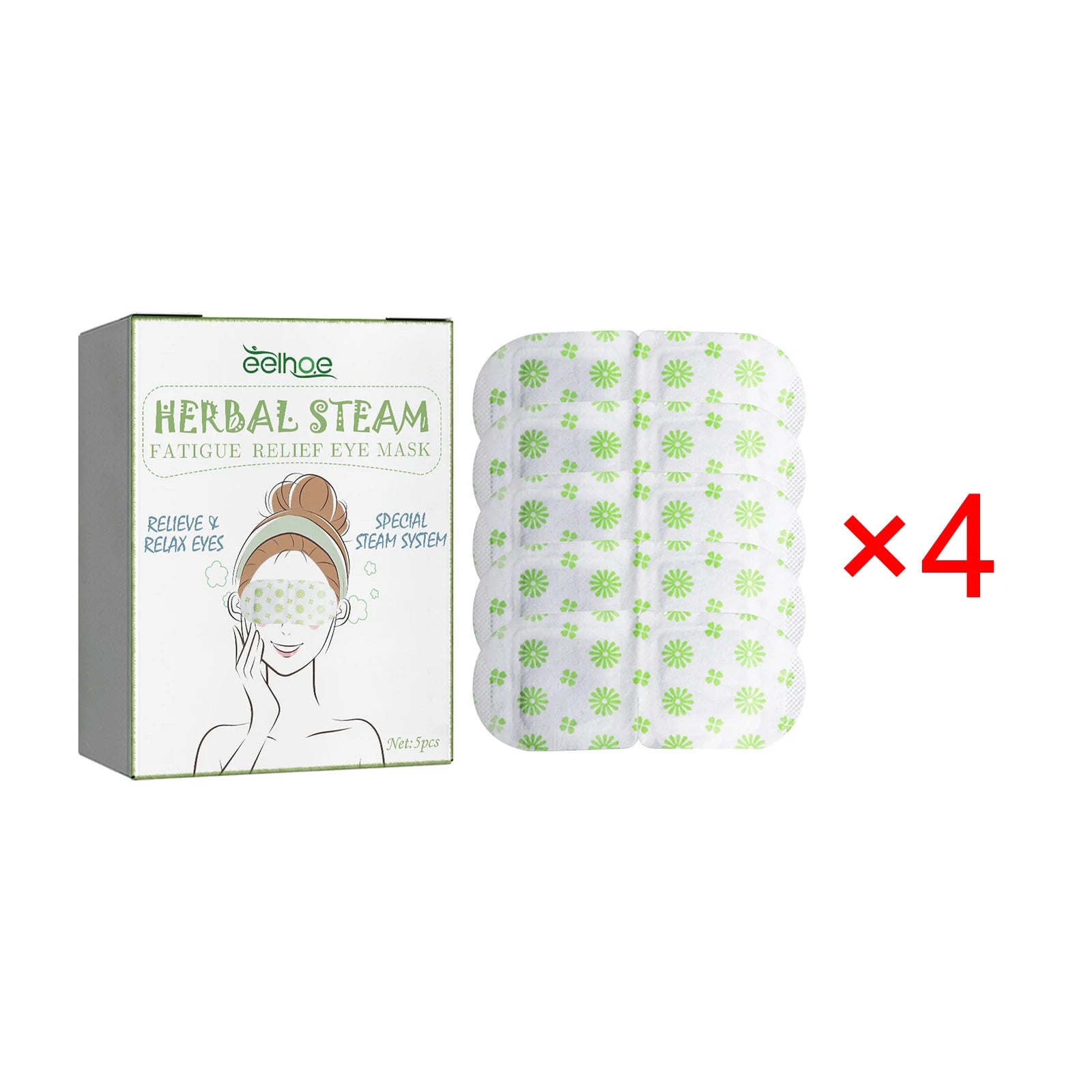 Eelhoe Herbal Steam Eye Mask Relieve Fatigue Soothe Eye Discomfort Fade Dark Circles Nourish Moisturizing Hot Compress Eye Mask