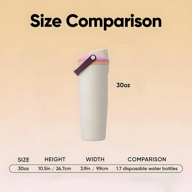 Sway 30oz Insulated Water Bottle Straw Double Wall Vacuum Thermos Cup Leakproof Hot/Cold Drink mbzr