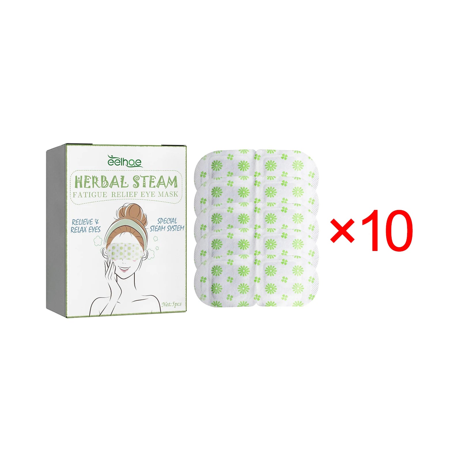 Eelhoe Herbal Steam Eye Mask Relieve Fatigue Soothe Eye Discomfort Fade Dark Circles Nourish Moisturizing Hot Compress Eye Mask