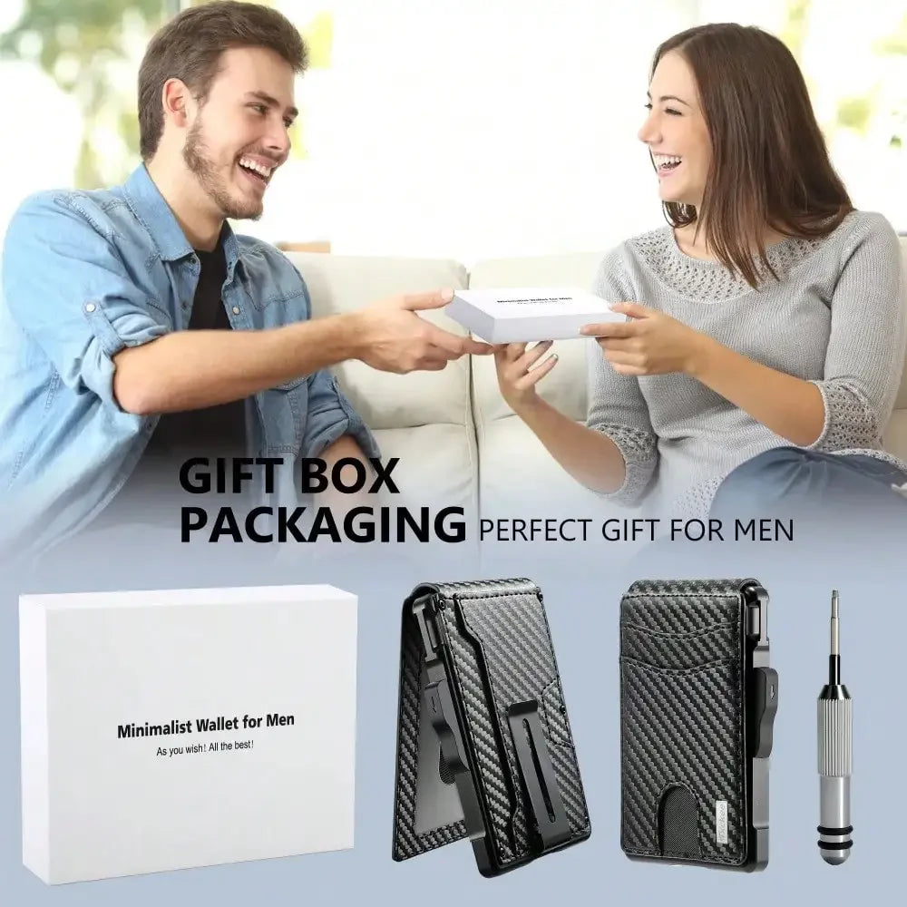 Wallet for Men, Mens Minimalist Wallet 9-13 Cards, Slim Compact Wallet with Money Clip & ID Window, RFID Blocking Smart Pop Up C mbzr