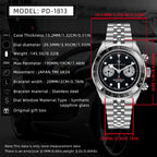 2026 New PAGANI DESIGN BB Panda Chronograph Sport Men's Quartz Watches Stainless steel bracelet 100M Waterproof Wrist watch Men