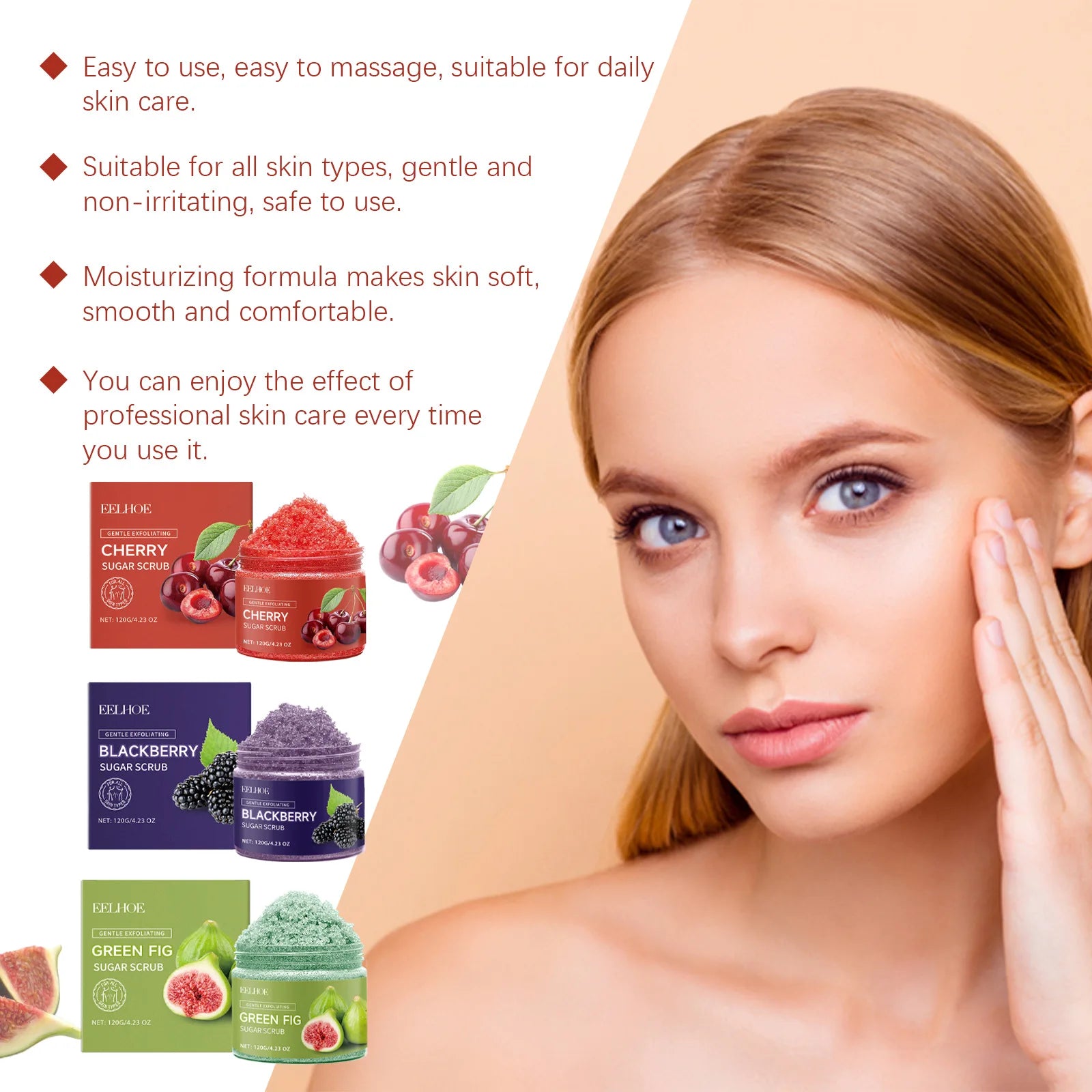Eelhoe 120g Sugar Body Exfoliating Scrub Cleaning Skin Oil Control Remove Dead Skin Repair Rough Nourishing Smooth Skin Scrub mbzr
