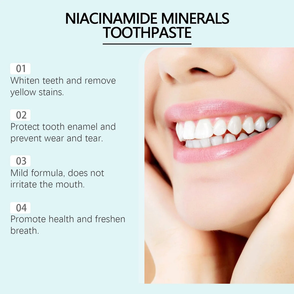 Oralhoe Niacinamide Press Pump Toothpaste Activated Charcoal Teeth Whitening Remove Stain Fresh Breath Oral Care Tooth Paste mbzr