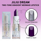 Two-Tone Gradient Mermaid Lipstick Shimmer Glitter Purple Lipstick Long Lasting Hydrating Lip Balm Unique Diamond Cut Design mbzr
