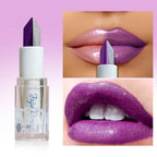 Two-Tone Gradient Mermaid Lipstick Shimmer Glitter Purple Lipstick Long Lasting Hydrating Lip Balm Unique Diamond Cut Design mbzr