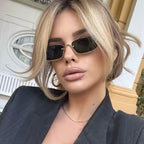 Luxury Brand Metal Half Frame Sunglasses Women Rectangle Shape Rimless Sun Glasses Men UV Protection Retro Punk Y2k Shades UV400 Eyewear