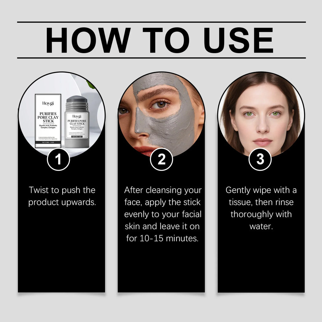 30G Face Clay Mask Gentle Purifing Pores Oil Control Enhance Smoothness Refreshing Hydrating No-tight Facial Clay Mask Stick mbzr
