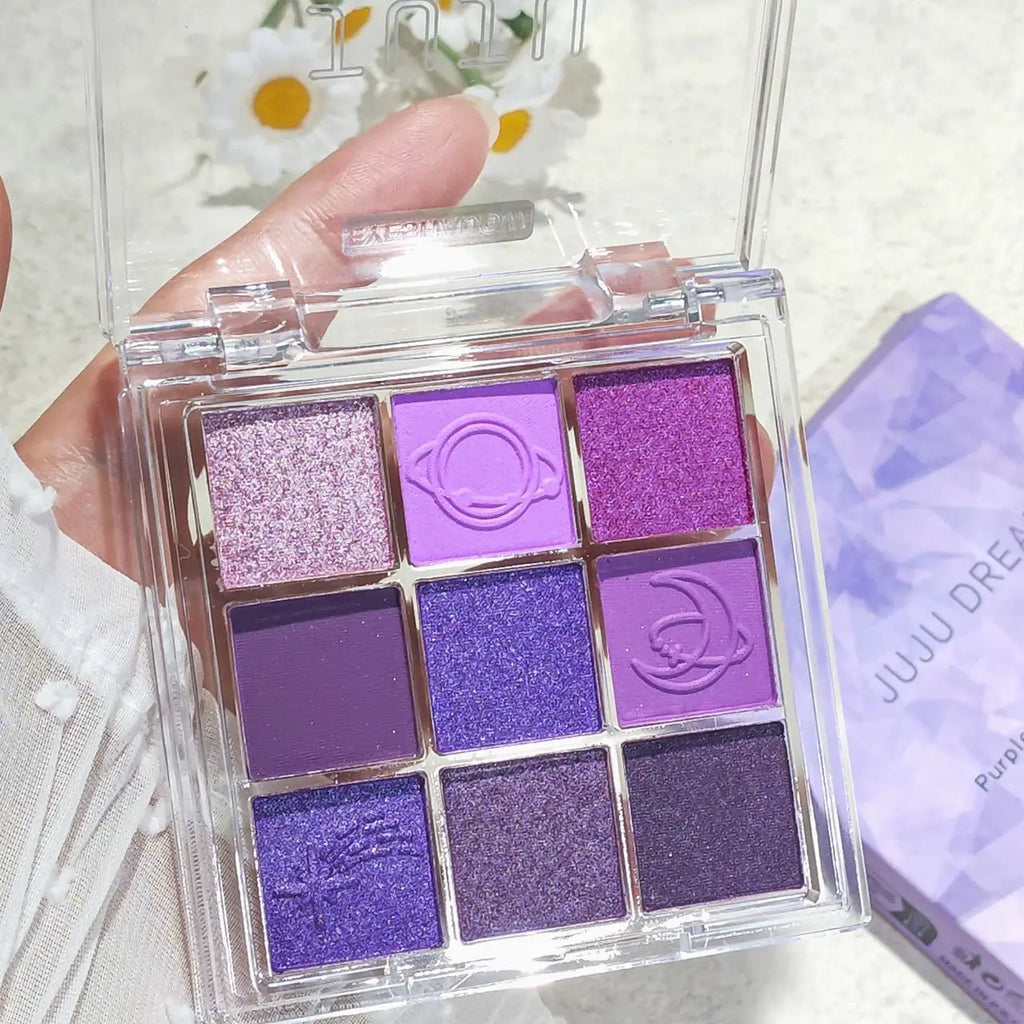 Dreamlike Nine-Color Purple Eyeshadow Palette Long-Lasting And Waterproof Matte And Shimmer Finishes Smokey Eye Makeup Palette mbzr