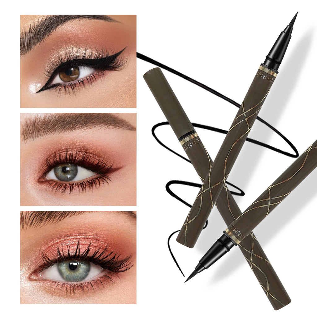 6-Pcs Eye Makeup Set:3D Eyebrow Styling Wild+Liquid Eyeliner+Slim Volume Mascara+9-Color Eyeshadow Palette Easy to Apply Unisex mbzr