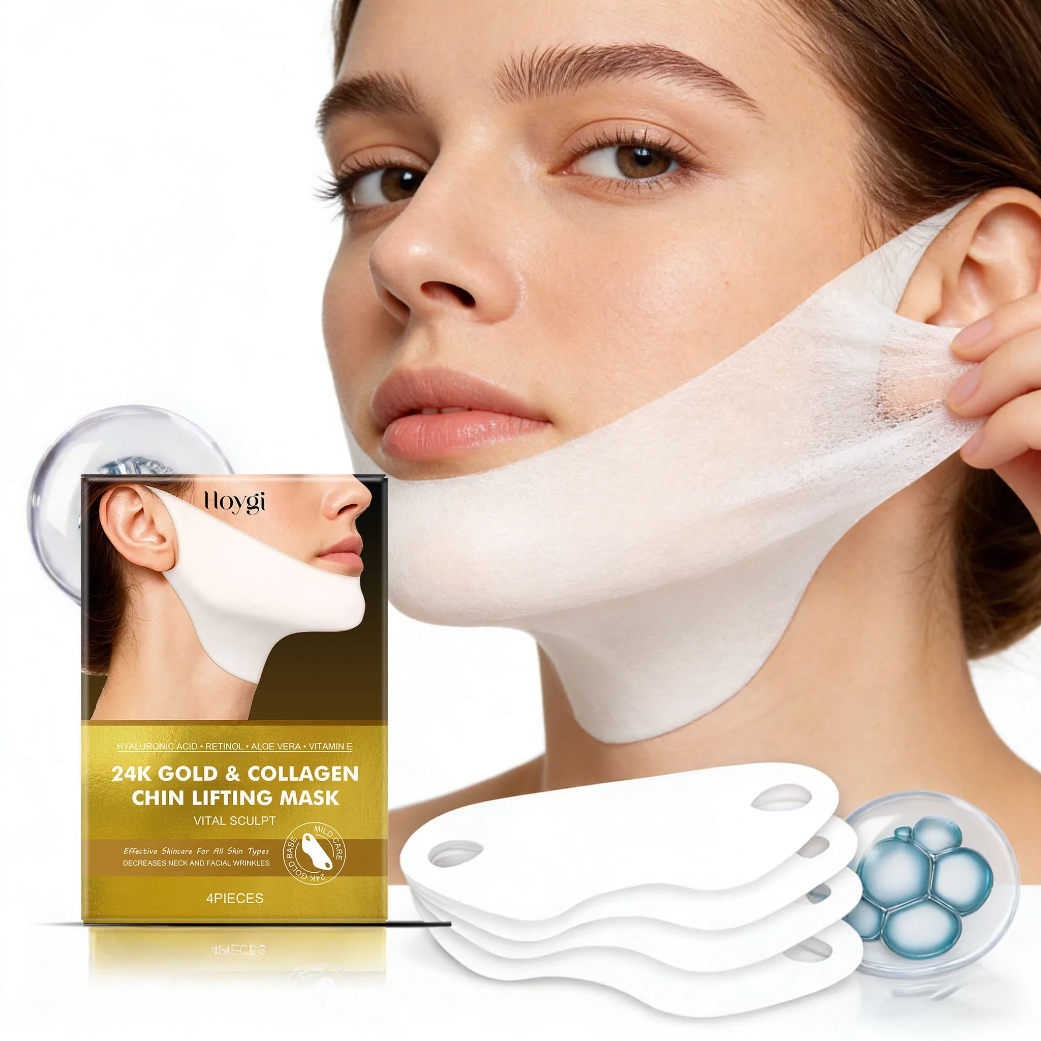4 PCS Collagen Skin Lifting Mask Gentle Moisturizing Enhance Smoothness Firming Brightening Enhance Elasticity Facial Mask mbzr
