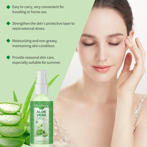 100ml Aloe Vera Gel Hydrating Moisturizer Soothe Dry Skin Sunburn Repair Shrink Pores Natural Sleeping Face Cream