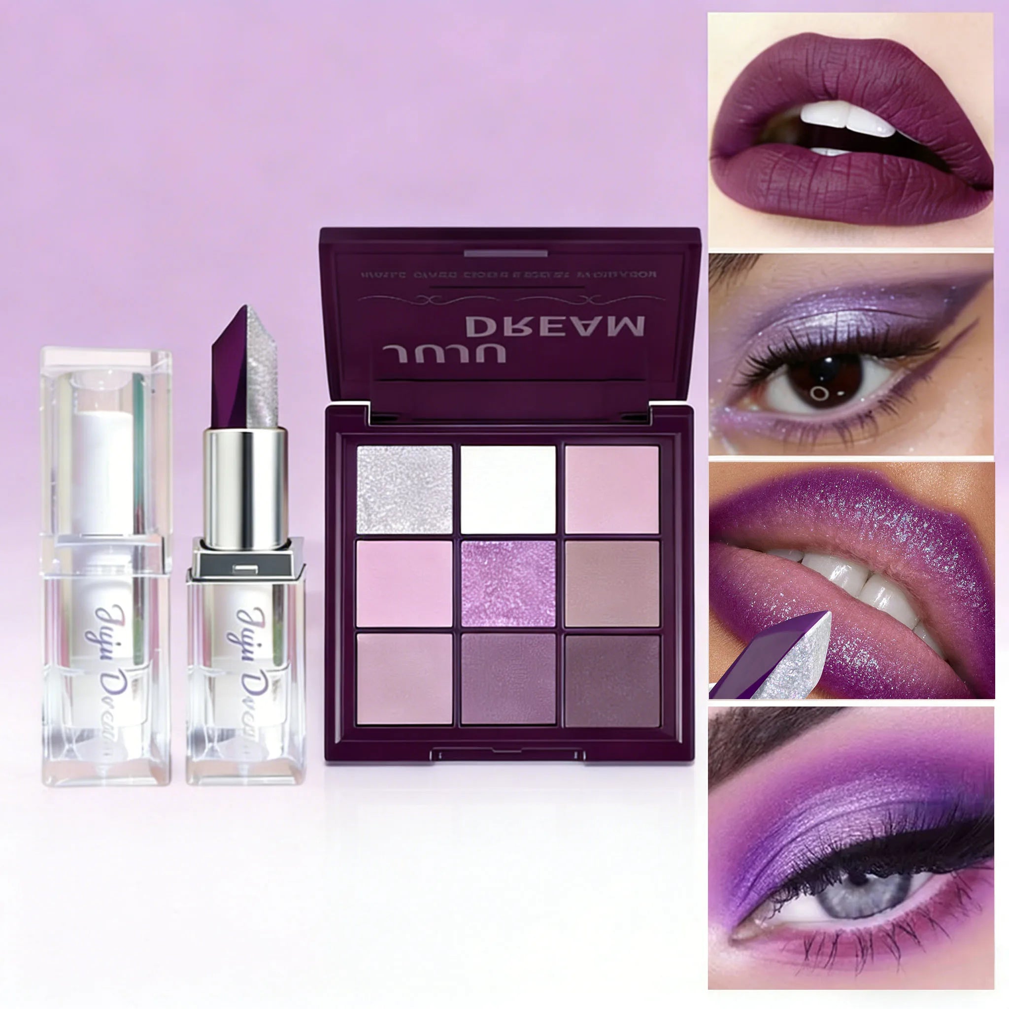 Women Eye Beauty Tools-Pretty Versatile Purple Smoked Dream Matte & Shimmer Eyeshadow Palette for JUJU DREAM - Long Lasting Waterproof Buildable High Pigment Versatile Shades for Daily to Party Makeup mbzr