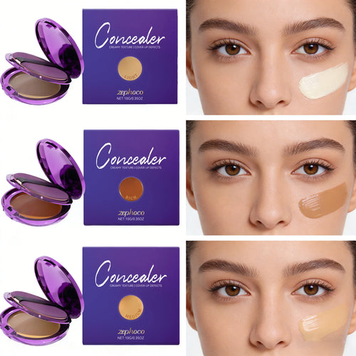 3 Colors Concealer Palette Moisturizing Sweatproof Long Wearing Full Coverage Spots Transfer-proof Glowing Makeup Palette mbzr