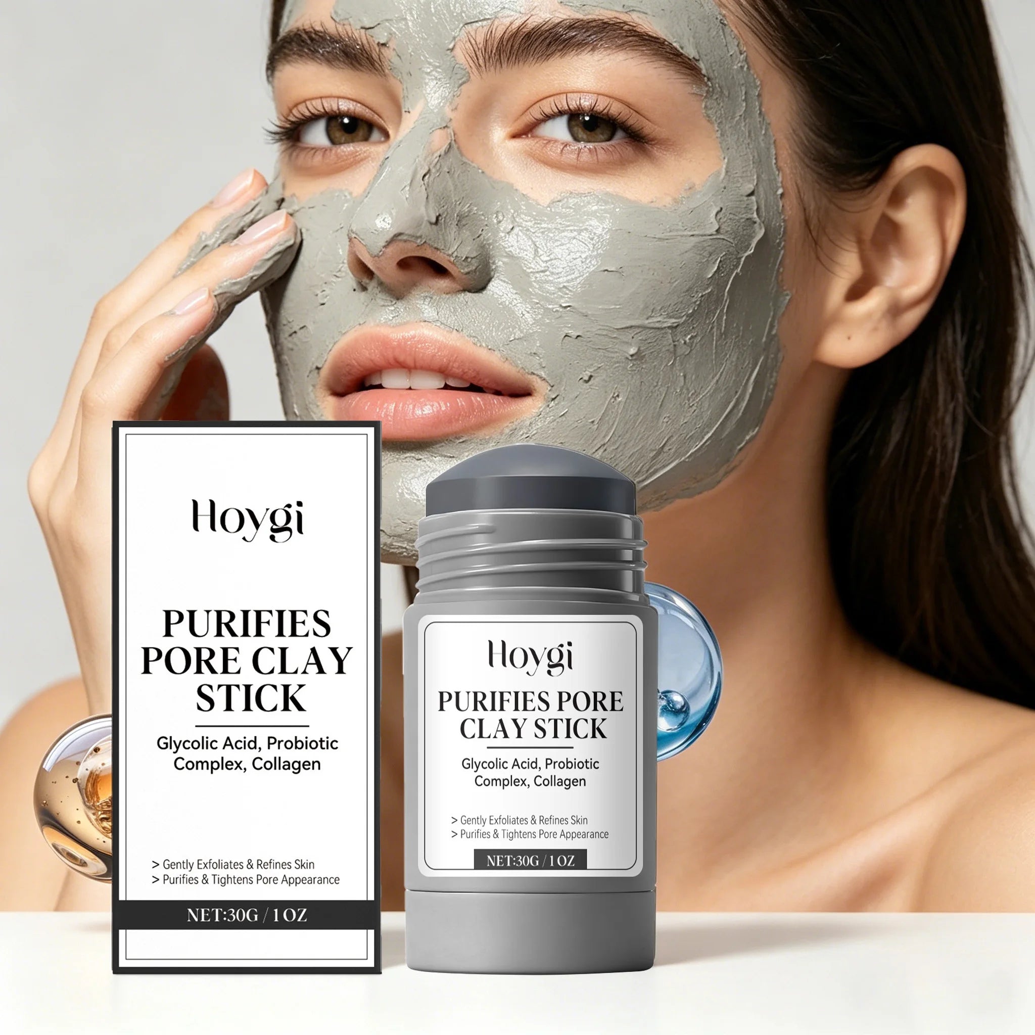 30G Face Clay Mask Gentle Purifing Pores Oil Control Enhance Smoothness Refreshing Hydrating No-tight Facial Clay Mask Stick mbzr