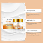 Jaysuing 60g Vitamin C Turmeric Facial Cream Hydrating Nourishing Softening Skin Care Cream For Daily Use Lightweight Formula For All Skin Types mbzr