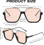Retro Pilot Metal Sunglasses Fashion Korean Style Women Square Shades Trendy Ins Popular Brand Design UV400 Sun Glasses
