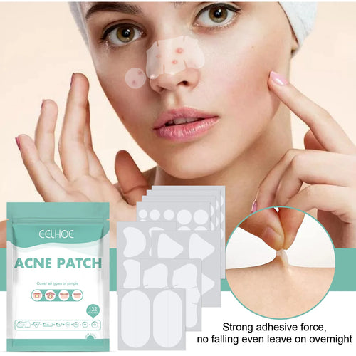132Pcs Acne Pimple Patch Breathable Invisible Hydrocolloid Sticker Blemish Treatment Patches Relief Redness Pimple Care Stickers