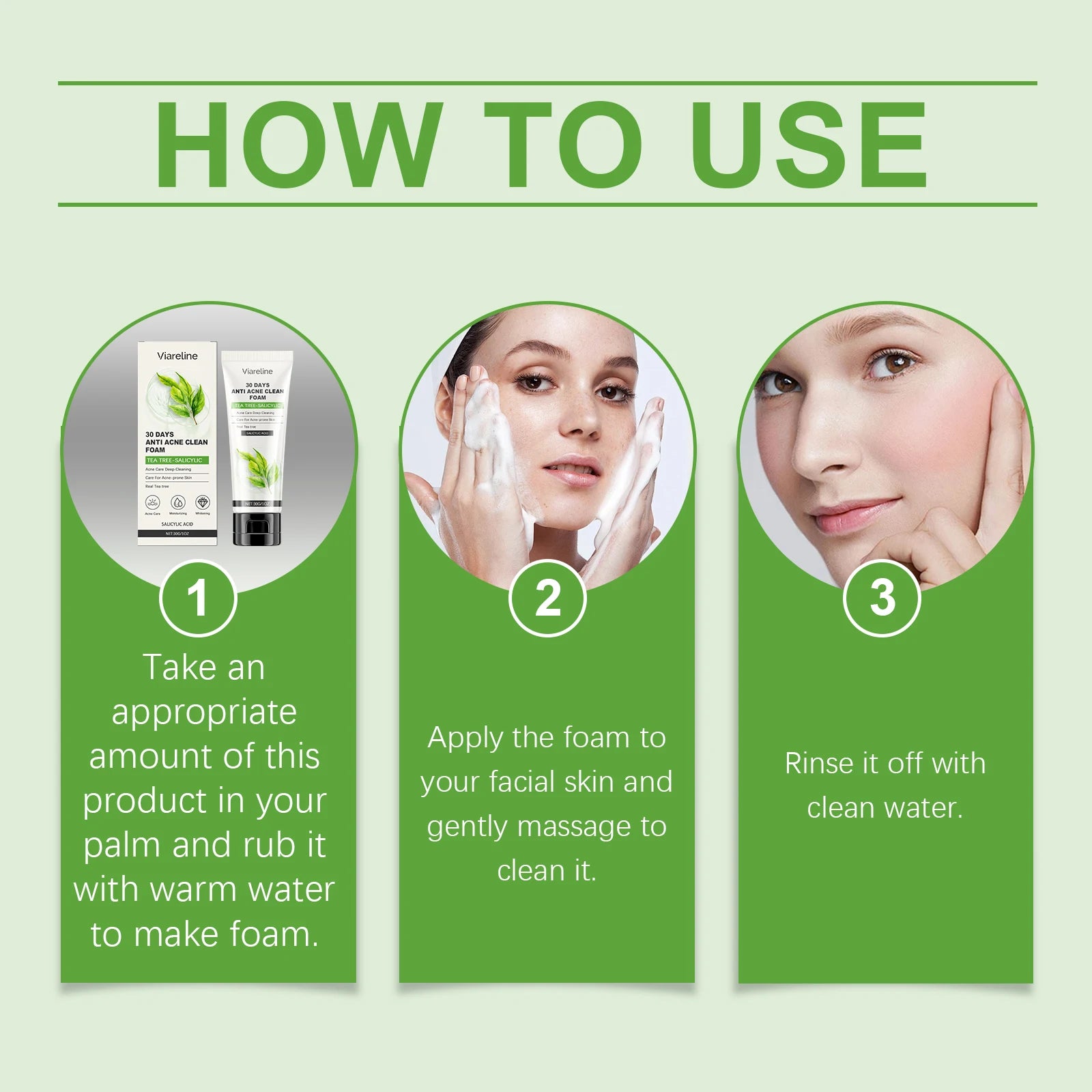 Viareline Salicylic Acid Skin Care Set Daily Moisturizing Enhance Smoothness Gentle Acne Treatment Non-greasy Skin Care Set mbzr