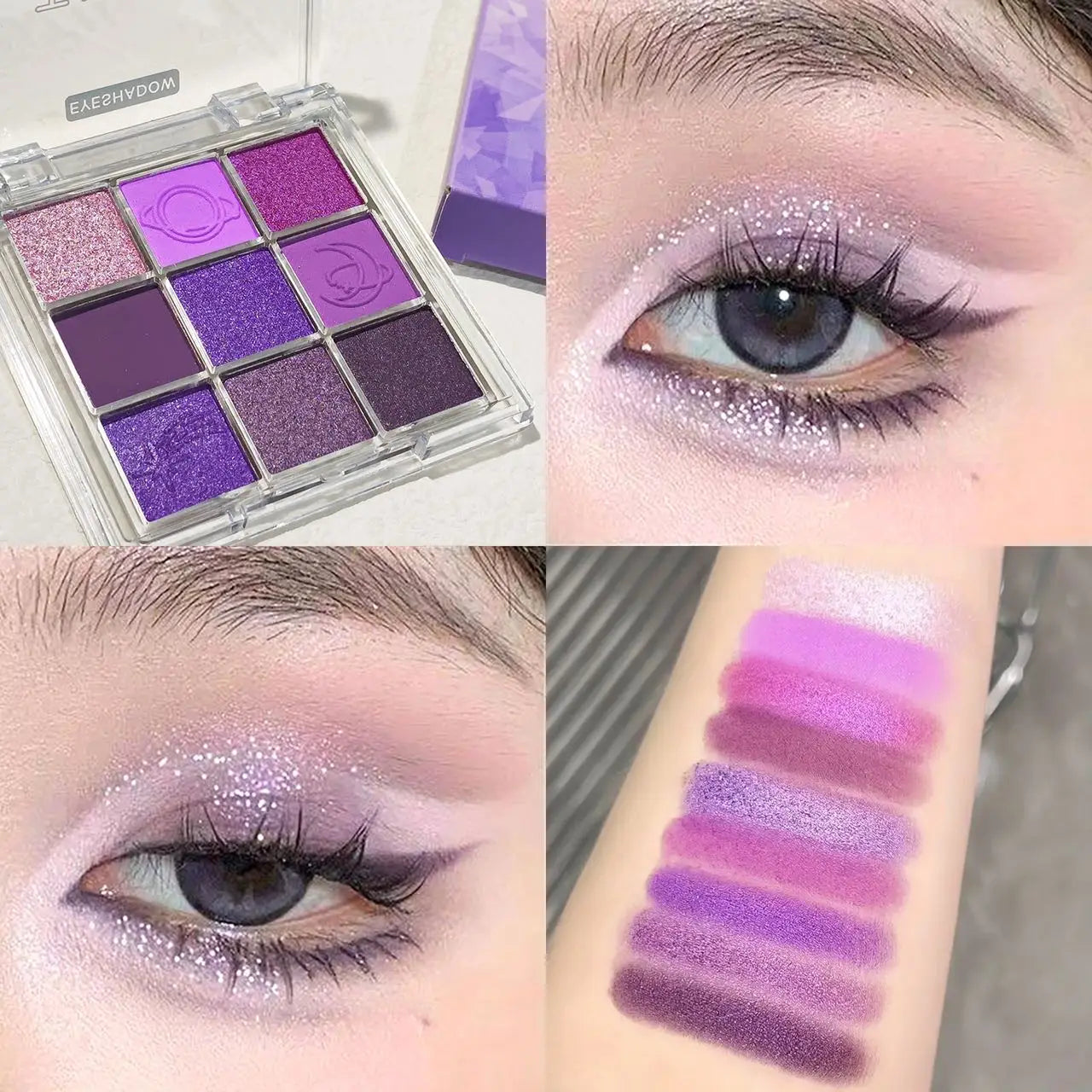 Dreamlike Nine-Color Purple Eyeshadow Palette Long-Lasting And Waterproof Matte And Shimmer Finishes Smokey Eye Makeup Palette mbzr