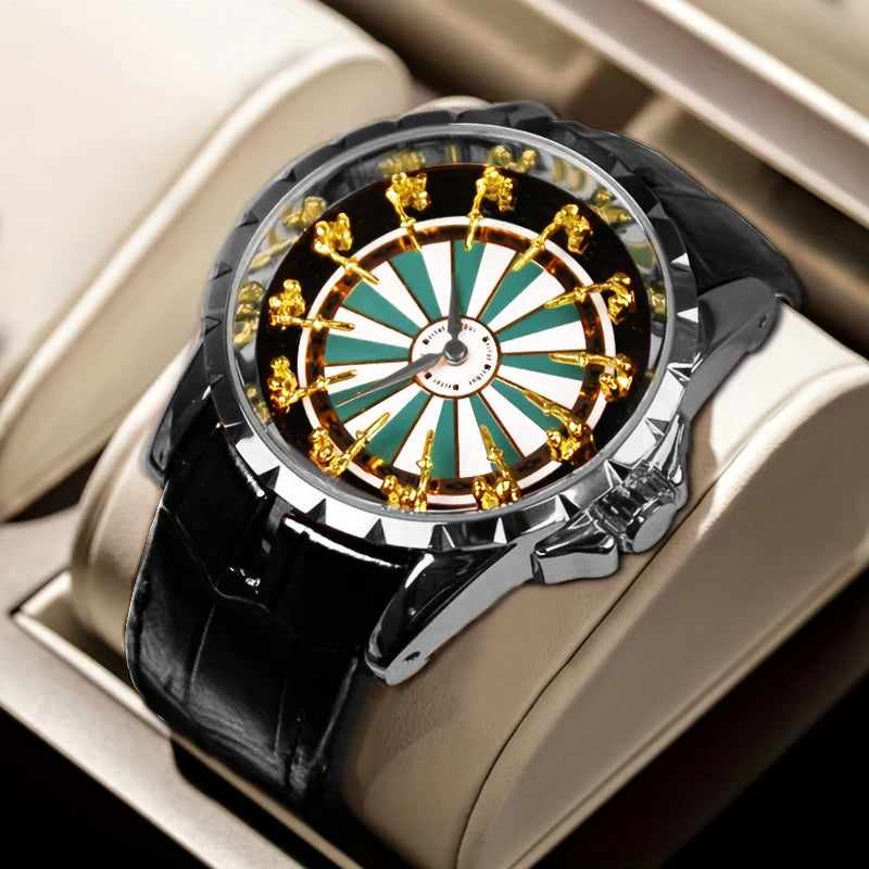 New Men Quartz watches large dial trendy sporty retro fashion leather strap Luxury Elegant Man quartz wrist watches mbzr
