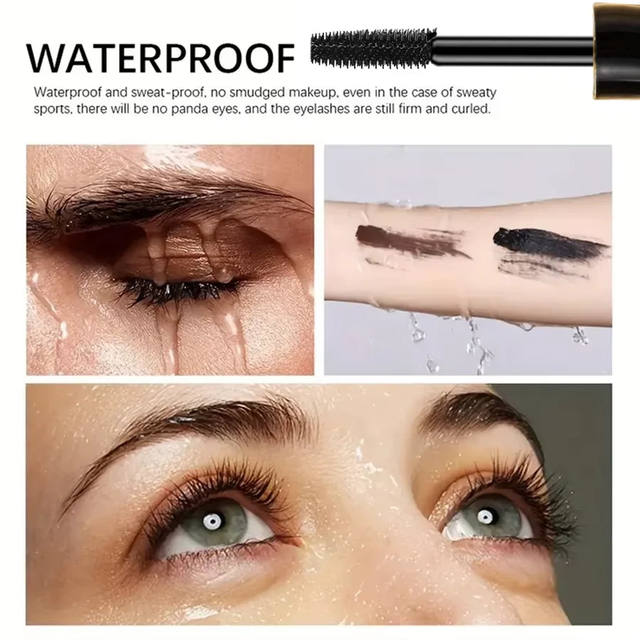 4D Black Mascara Thickening Lengthening Waterproof Fiber Mascara Long Lasting Eyelash Makeup Waterproof Liquid Fiber Mascara mbzr