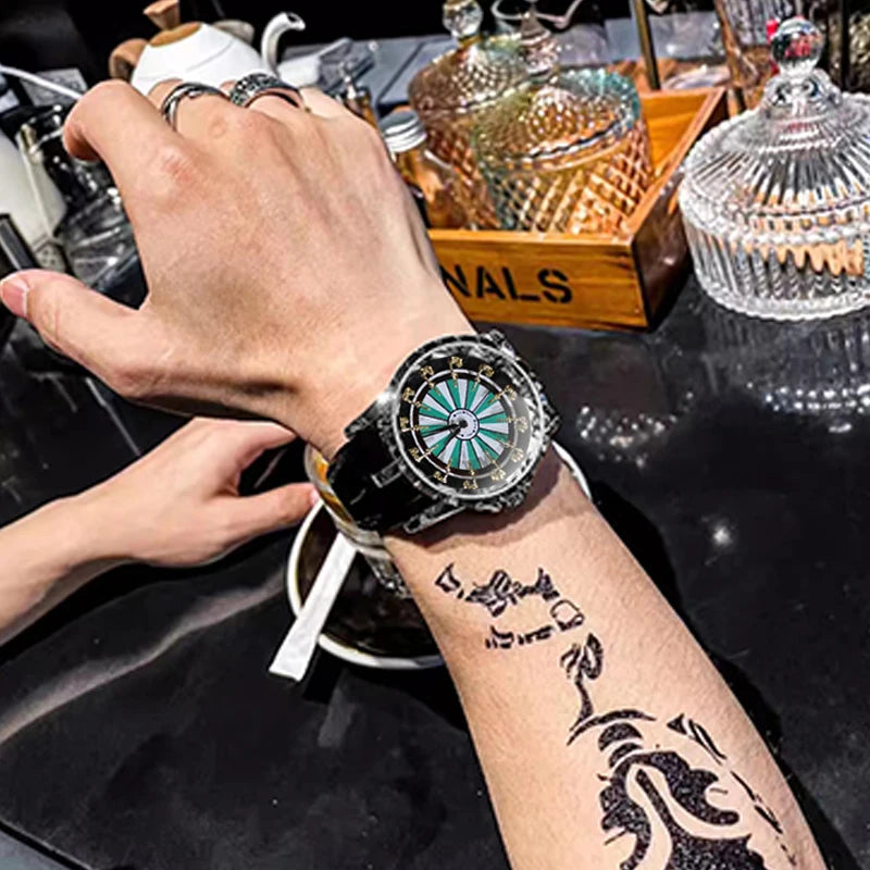 New Men Quartz watches large dial trendy sporty retro fashion leather strap Luxury Elegant Man quartz wrist watches mbzr