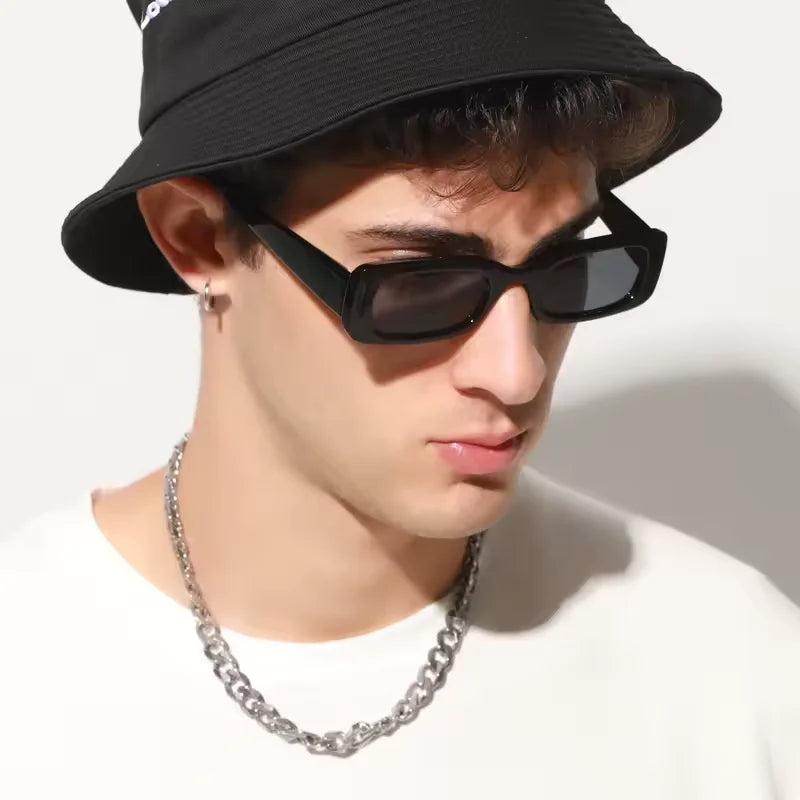2026 New Small Sunglasses Women Men Trendy Vintage Brand Designer Hip Hop Square Green Sun Glasses Female Eyewear UV400