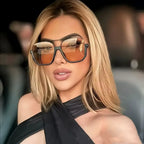 Retro Pilot Metal Sunglasses Fashion Korean Style Women Square Shades Trendy Ins Popular Brand Design UV400 Sun Glasses