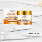 Jaysuing 60g Vitamin C Turmeric Facial Cream Hydrating Nourishing Softening Skin Care Cream For Daily Use Lightweight Formula For All Skin Types mbzr