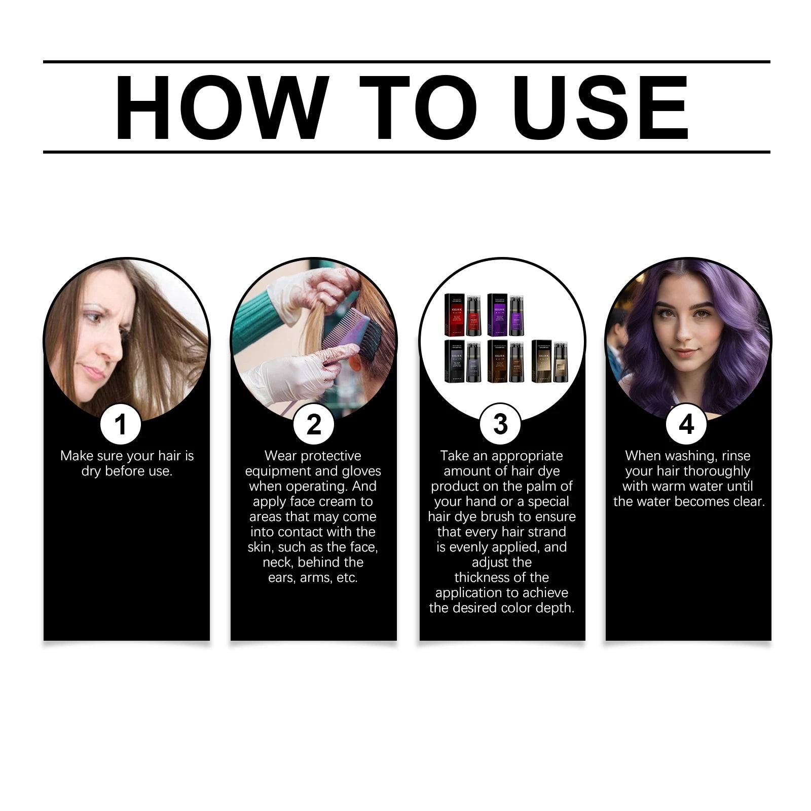 EELHOE Multi Color Hair Dyeing Shampoo Natural Nourish Scalp Easy Lasting Coloring Smooth Effect