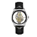 New Brand Fashion Men's Quartz Watch Skeleton Business Man wristwatch Leather strap luminous Quartz Watch for men mbzr