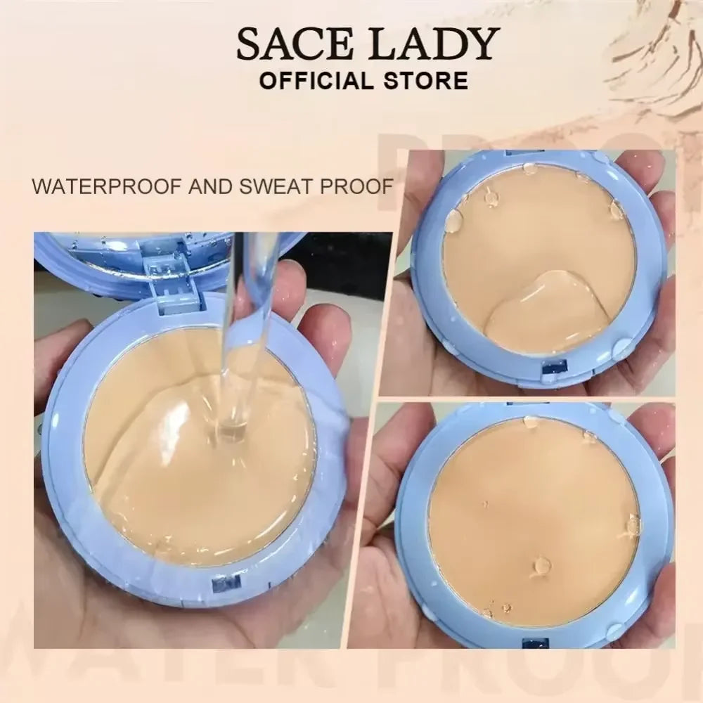 Matte Long-Lasting Oil-Control Pressed Powder With Sponge Applicator Long-lasting Waterproof Texture Smooth Sace Face Powder mbzr