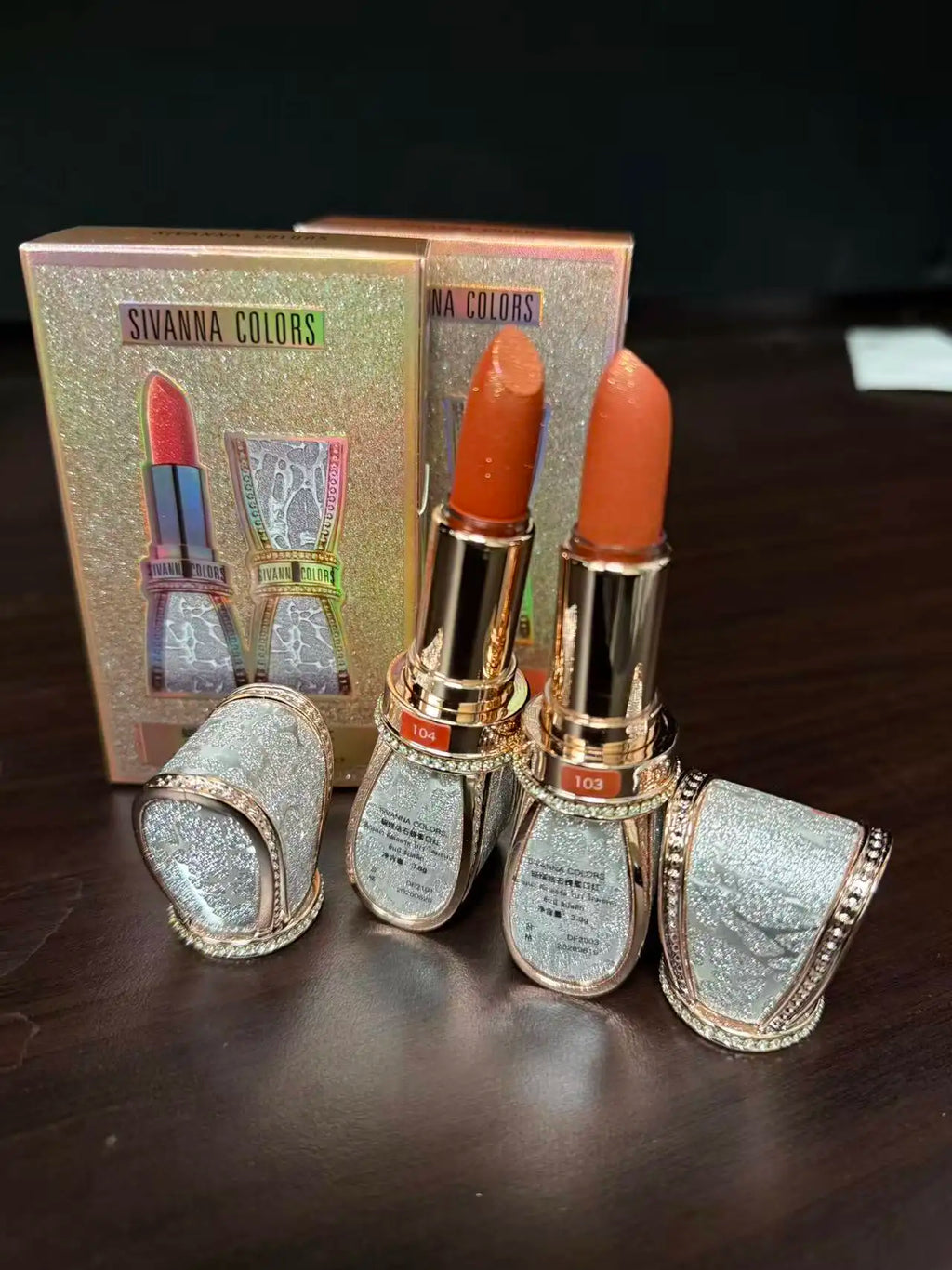 (2-pack) 103 Castle Brick Red+104 Cerna Tomato Bow Matte Lipstick mbzr