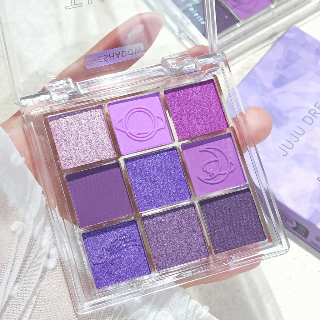 Dreamlike Nine-Color Purple Eyeshadow Palette Long-Lasting And Waterproof Matte And Shimmer Finishes Smokey Eye Makeup Palette mbzr