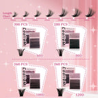 280PCS DIY Cluster Lashes Kit Ignite 80D | D Curl Fluffy Wispy Manga Lashes | Heat Bonded Fox Eye Individual Extensions with Bond and Seal | Long-Lasting Waterproof Home Makeup mbzr