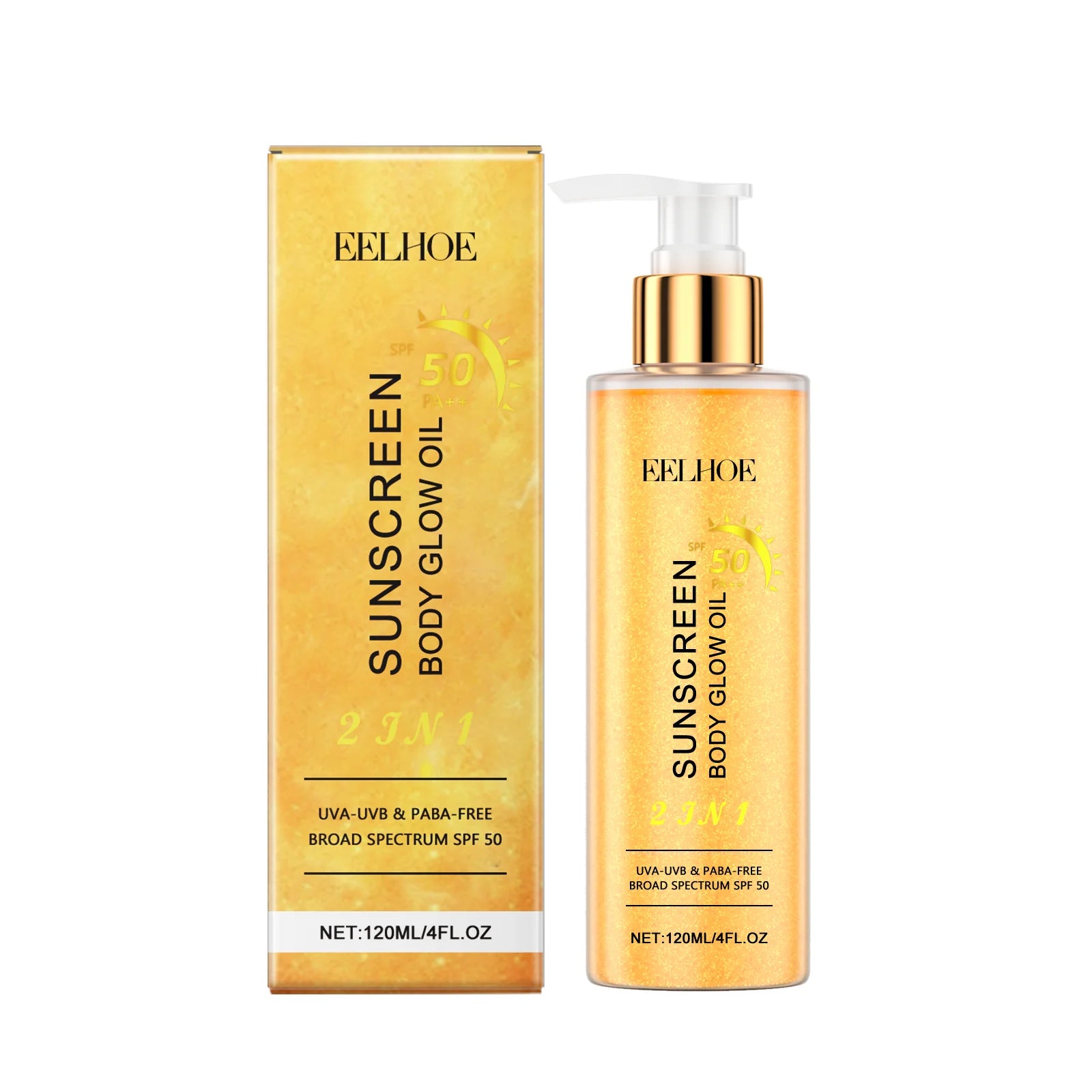 EELHOE Sunscreen Body Glow Oil Deep Nourish Moisturizing Skin Brightening Products Full Body Cleaning Bath Essential Oil mbzr