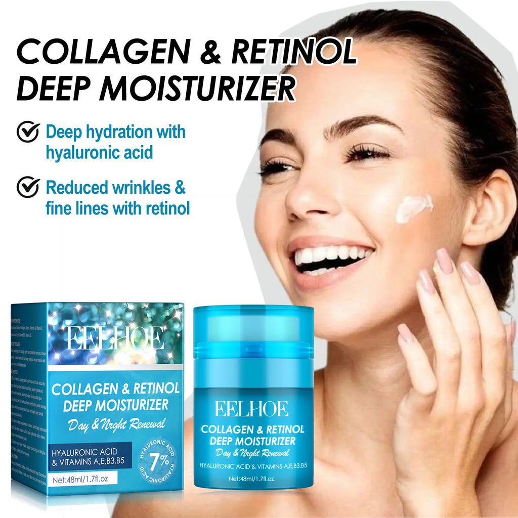 Eelhoe 48ml Retinol Moisturizer Cream Remove Wrinkle Reduce Fine Lines Tender Skin Collagen Boost Hydrating Facial Care Cream mbzr
