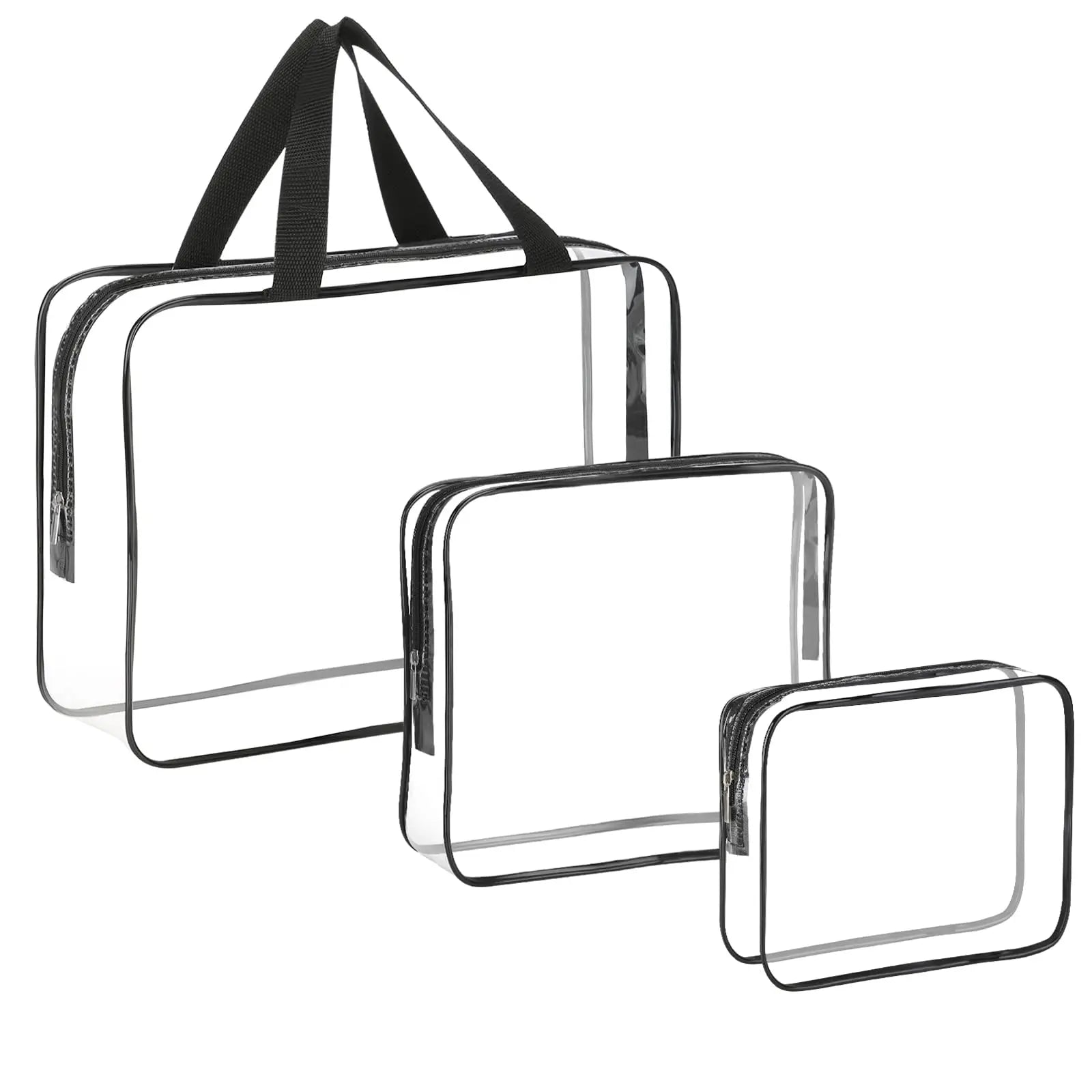 3-Pack Clear PVC Travel Toiletry Bags – Cosmetic Organizer mbzr