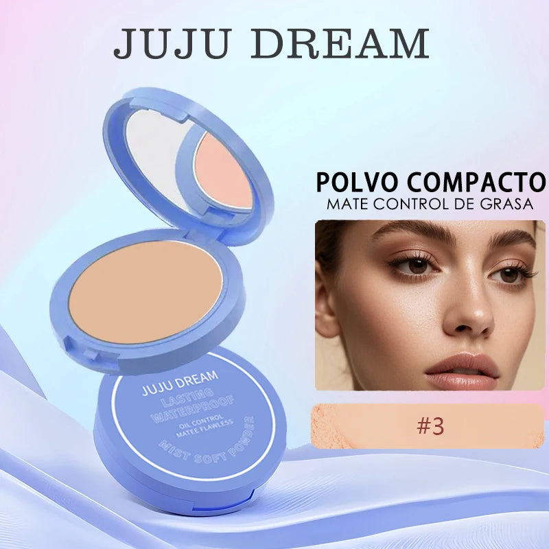 Matte Long-Lasting Oil-Control Pressed Powder With Sponge Applicator Long-lasting Waterproof Texture Smooth Sace Face Powder mbzr